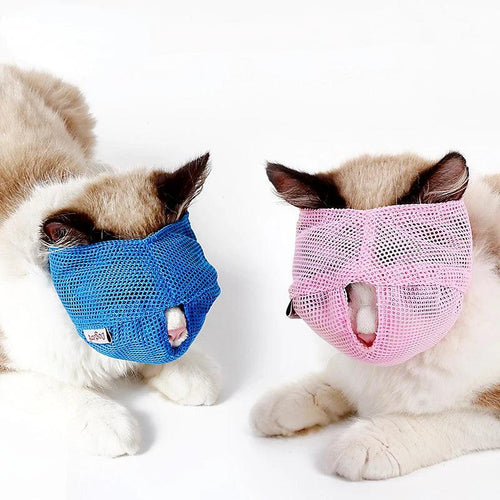 Pet Cats Anti Bite Muzzles Breathable Mesh Cat Travel Tool Bath Beauty Grooming Supplies Cat Bathing Bag Pet Cat Muzzle Procucts - Ammpoure Wellbeing 🇬🇧