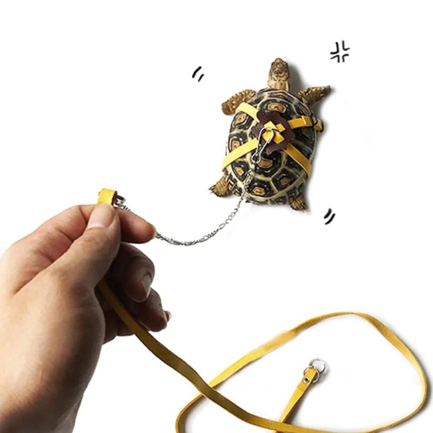 Pet Tortoise Turtle Leather Harness Strap Adjustable Turtle Lizard Str
