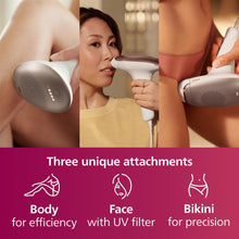 Load image into Gallery viewer, Philips Lumea IPL Hair Removal 7000 Series - Hair Removal Device With Satin Compact Pen Trimmer, 3 Attachments Body, Face, And Bikini, Corded Use (Model BRI923/00) - Ammpoure Wellbeing

