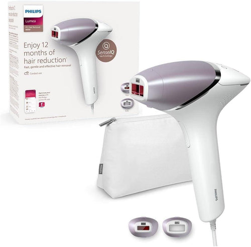 Philips Lumea IPL Hair Removal 8000 Series - Hair Removal Device with SenseIQ Technology, 2 Attachments for Body and Face, Corded Use (Model BRI944/00) - Ammpoure Wellbeing