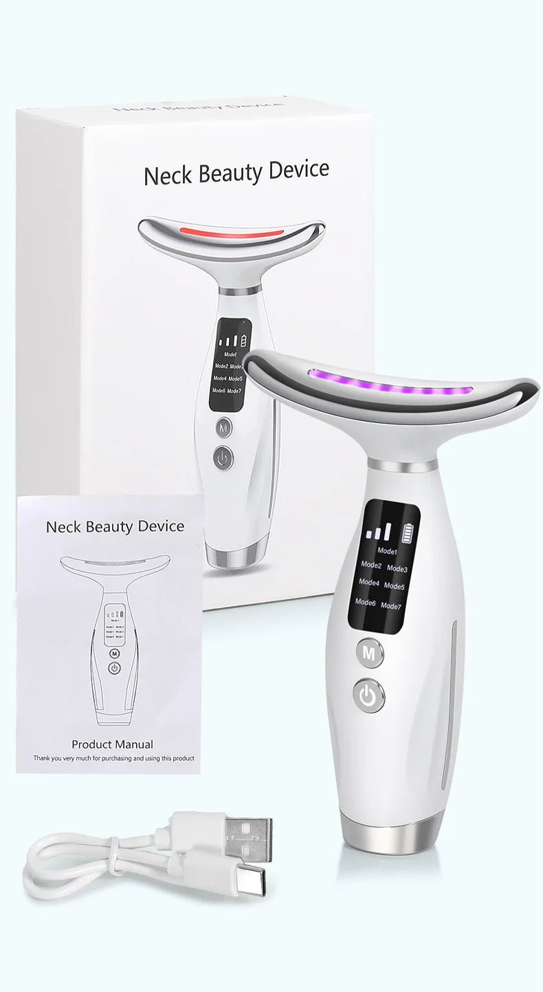 Popular Neck Beauty Device, Neck Massager, Neck Wrinkle and Nasolabial Fold Beauty Tool, Ems Microcurrent Light Therapy Massager - Ammpoure