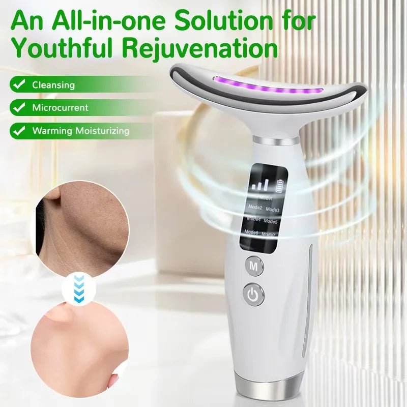 Popular Neck Beauty Device, Neck Massager, Neck Wrinkle and Nasolabial Fold Beauty Tool, Ems Microcurrent Light Therapy Massager - Ammpoure
