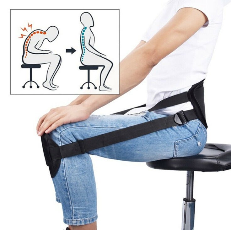 Portable Back Support Belt Cushion for Better Sitting Posture Perfect Back Waist Corrector Orthosis Protector for Lower Back - Ammpoure