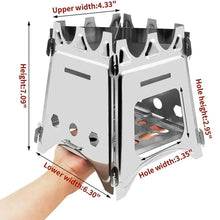 Load image into Gallery viewer, Portable Camping Wood Stove with Stainless Steel Folding Lightweight Firewood Stove For Outdoor Hiking Traveling BBQ Picnic - Ammpoure Wellbeing 🇬🇧
