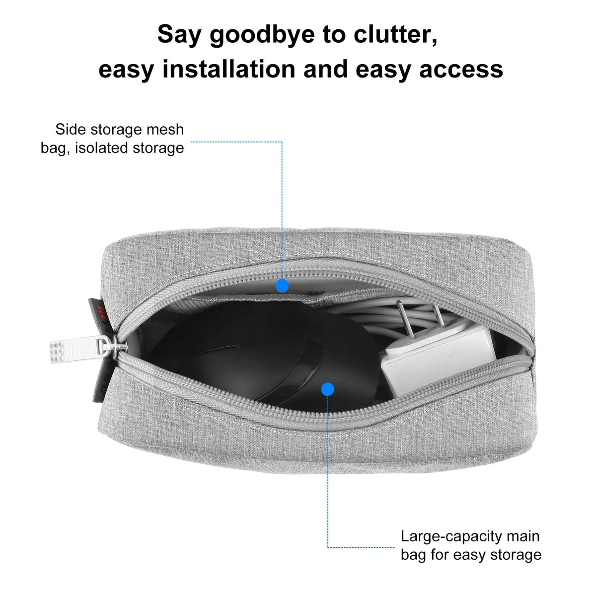 Portable Gadget Digital Mini Storage Bag Organizer Case Zipper For Headphones Home Travel Charger Power Bank Data Cable USB Bag - Ammpoure