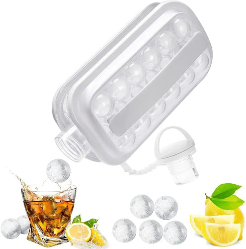 Portable Ice Ball Maker Bottle Ice Makes 12 Ice Cubes Molds Bottle Creative Ice Hockey Bubble Ice Maker Kettle for Bear Whisty - Ammpoure Wellbeing