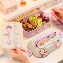 Load image into Gallery viewer, Portable Lunch Box For Girls School Kids Plastic Picnic Bento Box Microwave Food Box With Compartments Storage Containers - Ammpoure Wellbeing 🇬🇧
