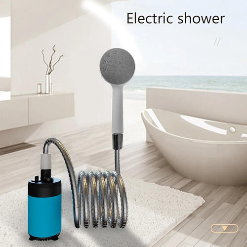 Portable Shower Outdoor Camping Shower Handheld Electric Shower Battery Powered Compact Handheld Rechargeable Camping Showerhead - Ammpoure Wellbeing 🇬🇧