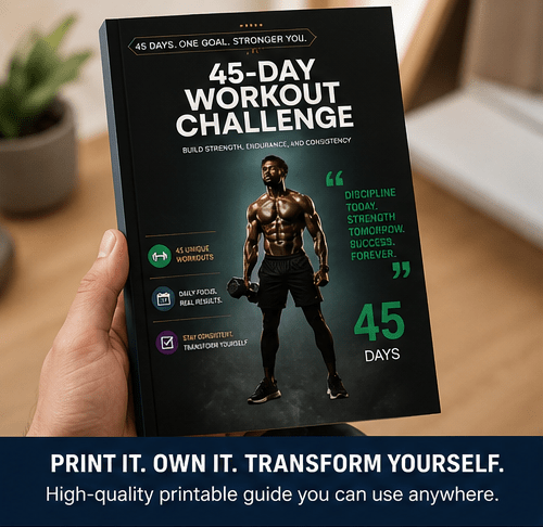 Printable 45 Day Workout Challenge Cards | Fitness Prompt Cards PDF | At Home Exercise Routine Deck | Daily Fitness Tracker & Goal Cards - Ammpoure
