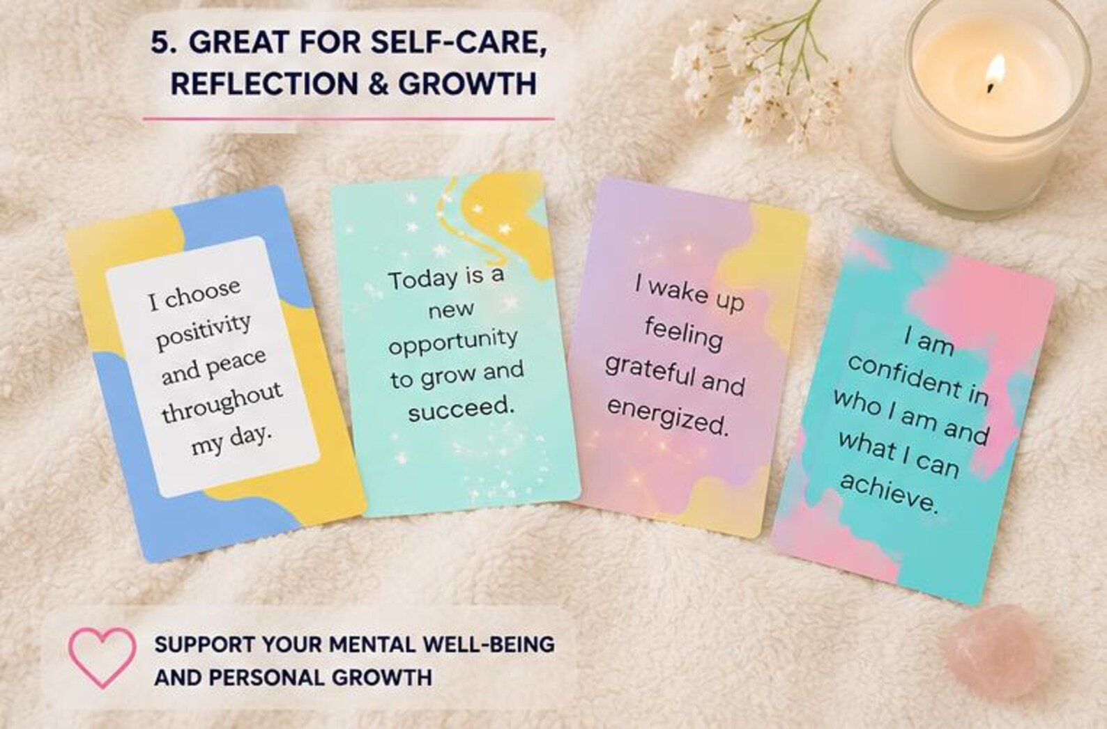 Printable Positive Affirmation Cards | Daily Inspiration & Mindfulness Deck - Ammpoure