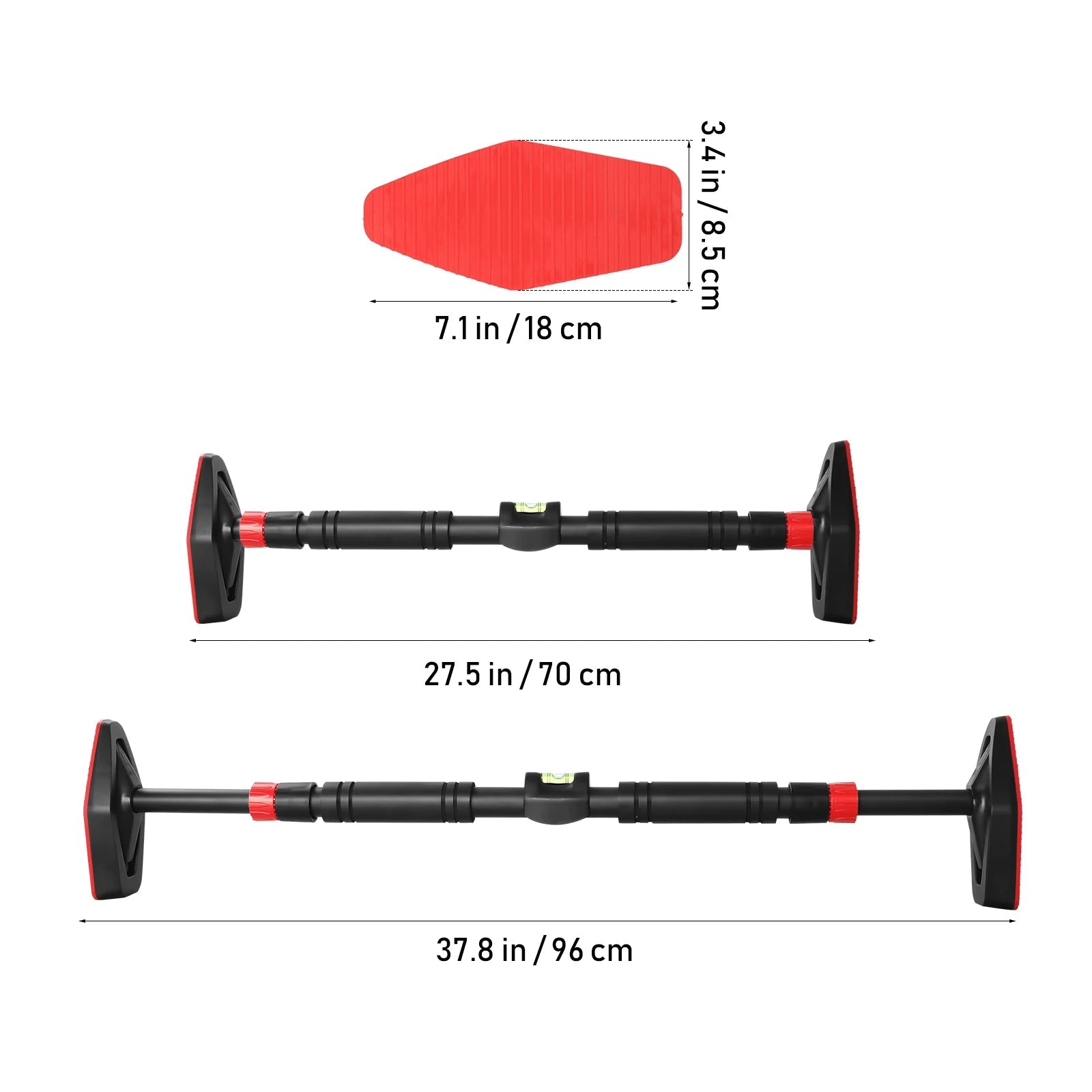 Pull up Bar Adjustable: Strength Training Pull up Bar | Adjustable Width 27.5 - 37.8" | Doorway Mount Gym Pole | No Drill for Kids - Ammpoure