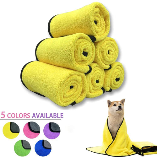 Quick-drying Pet Dog and Cat Towels Soft Fiber Towels Water-absorbent Bath Towel Convenient Pet Shop Cleaning Towel Pet Supplies - Ammpoure Wellbeing 🇬🇧