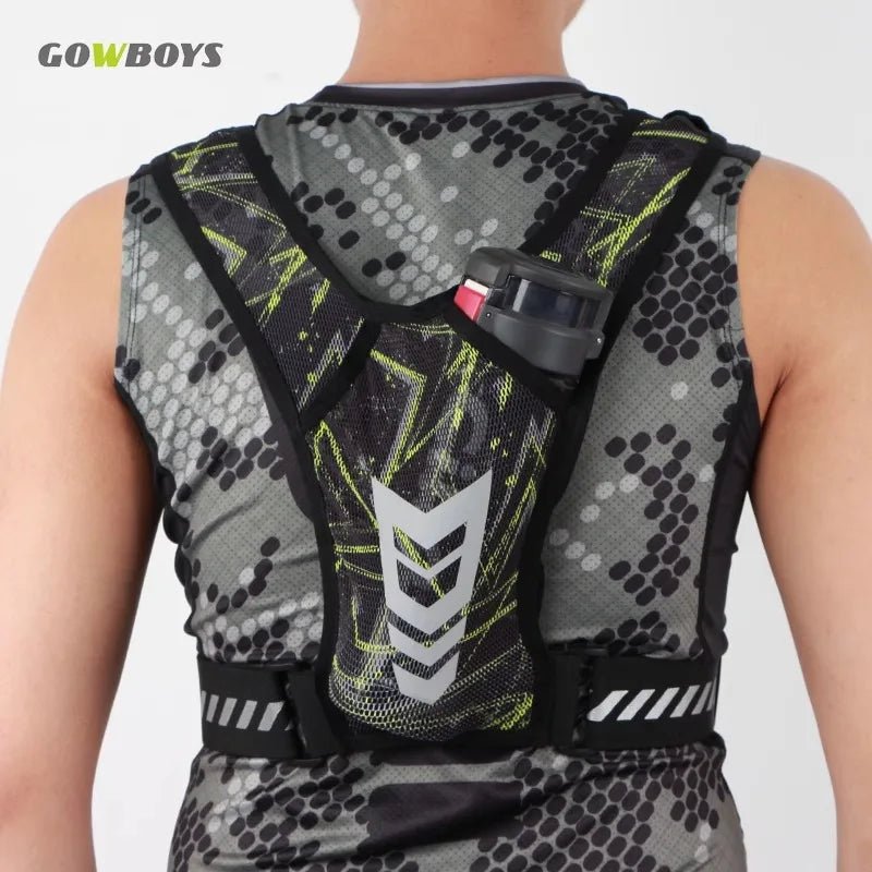 Reflective night running backpack,mobile card holder, jogging fitness sports vest， portable and lightweight sports vest, - Ammpoure