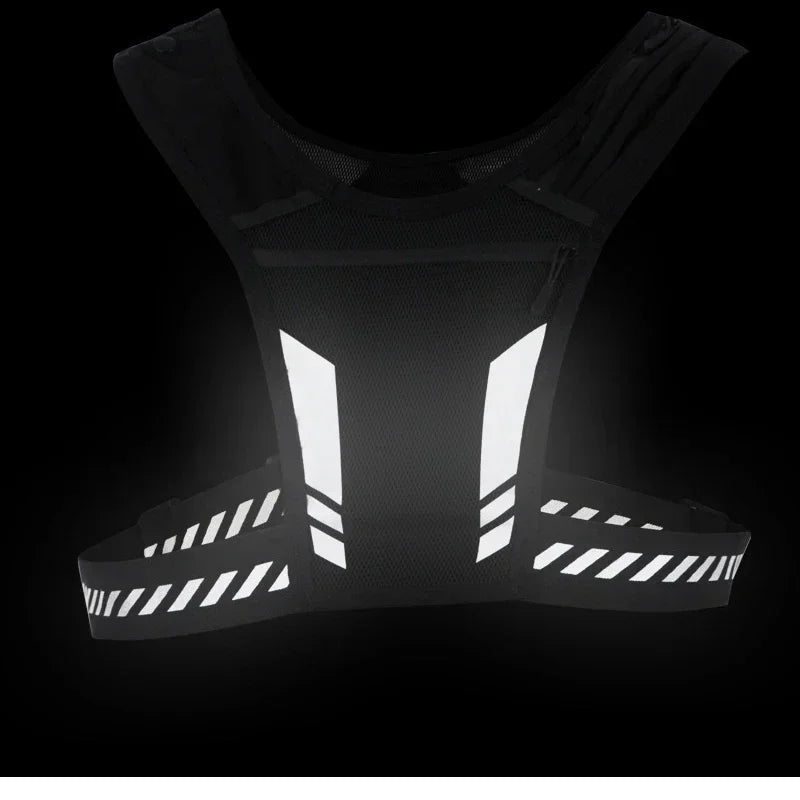 Reflective night running backpack,mobile card holder, jogging fitness sports vest， portable and lightweight sports vest, - Ammpoure