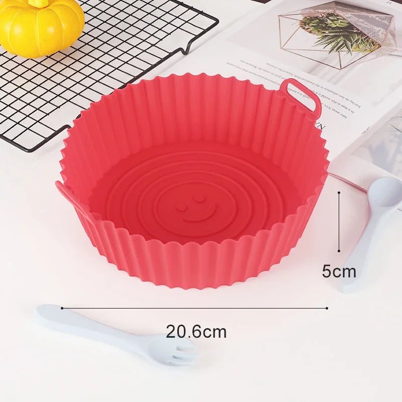 Reusable Airfryer Pan Liner Accessories Silicone Air Fryers Oven Baking Tray Pizza Chicken Airfryer Non - stick Silicone Mould - Ammpoure