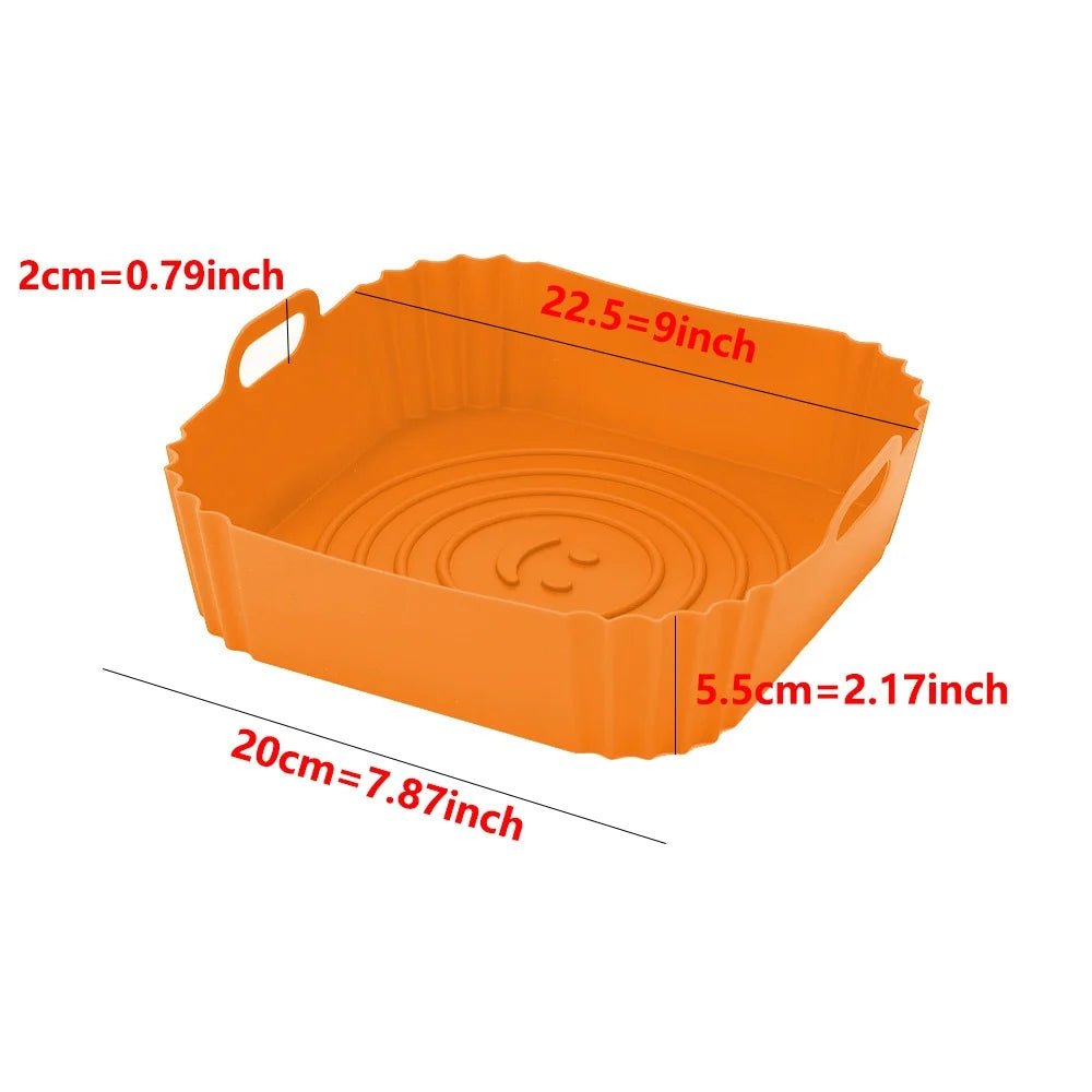 Reusable Airfryer Pan Liner Accessories Silicone Air Fryers Oven Baking Tray Pizza Chicken Airfryer Non - stick Silicone Mould - Ammpoure