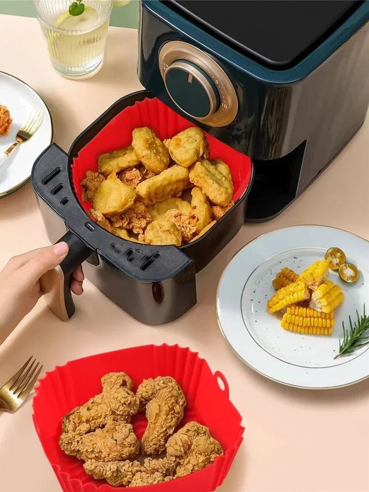 Reusable Airfryer Pan Liner Accessories Silicone Air Fryers Oven Baking Tray Pizza Chicken Airfryer Non - stick Silicone Mould - Ammpoure