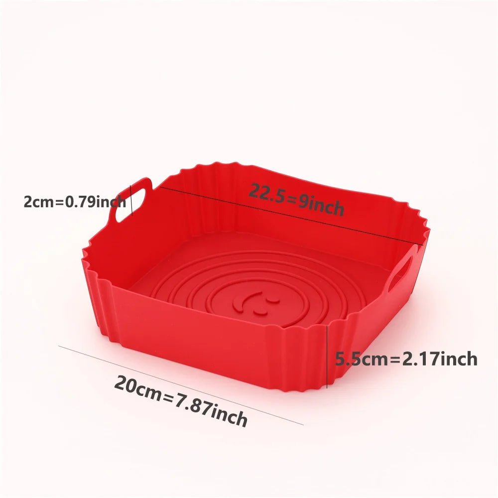 Reusable Airfryer Pan Liner Accessories Silicone Air Fryers Oven Baking Tray Pizza Chicken Airfryer Non - stick Silicone Mould - Ammpoure