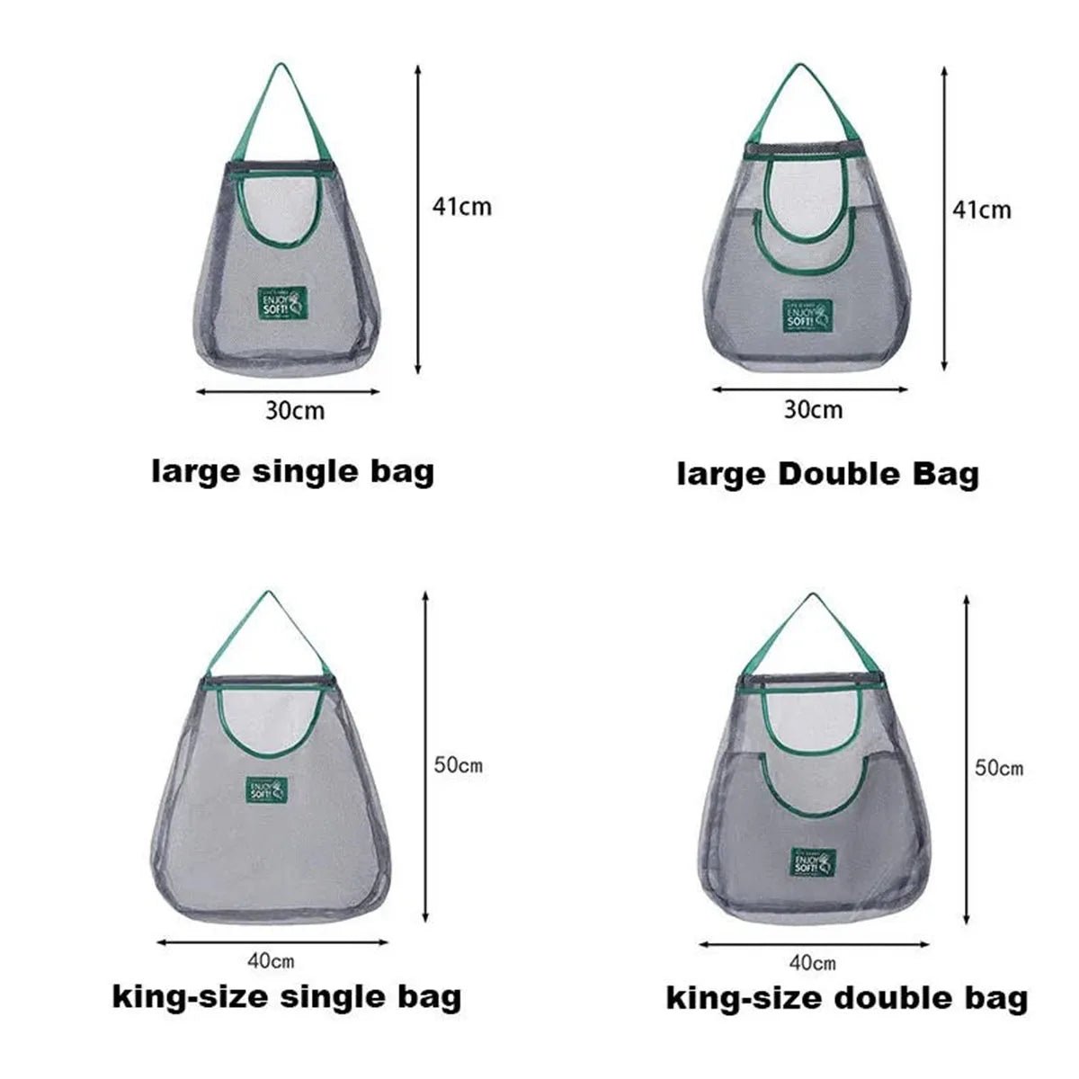 Reusable Hanging Mesh Storage Bag for Kitchen, Store Onion Potato Ginger Garlic Vegetables Home Use - Ammpoure
