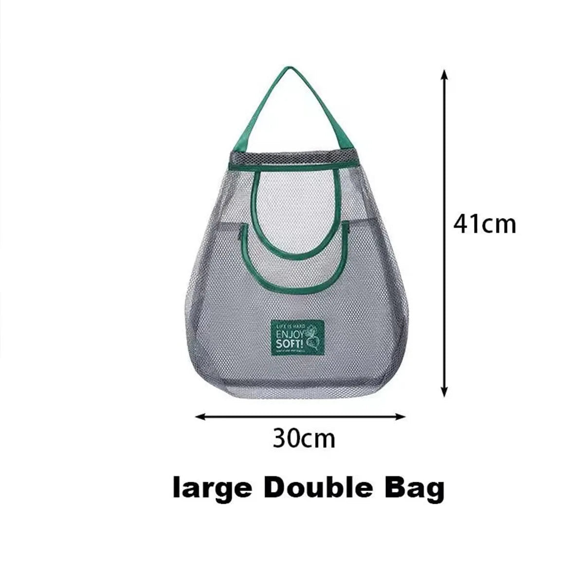 Reusable Hanging Mesh Storage Bag for Kitchen, Store Onion Potato Ginger Garlic Vegetables Home Use - Ammpoure