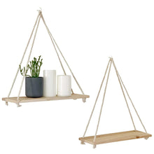 Load image into Gallery viewer, Rope Swing Wall Hanging Plant Flower Pot Tray Mounted Floating Wall Shelves Nordic Home Decoration Moredn Simple Design - Ammpoure Wellbeing
