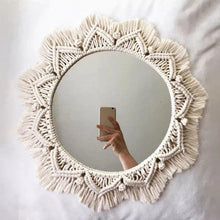 Load image into Gallery viewer, Round Mirror Decorative Mirrors Aesthetic Room Decor Hanging Wall Mirror for Bedroom Living Room House Decoration - Ammpoure Wellbeing 🇬🇧
