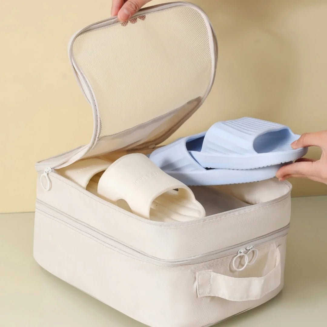 Shoe Bags USA Holds 3 Pairs of Shoes, Travel Essentials for Flying & Carry-On Luggage Accessories - Ammpoure