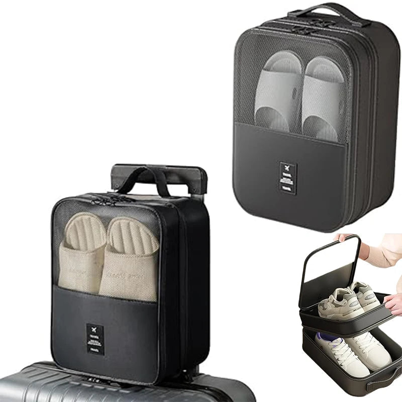 Shoe Bags USA Holds 3 Pairs of Shoes, Travel Essentials for Flying & Carry-On Luggage Accessories - Ammpoure