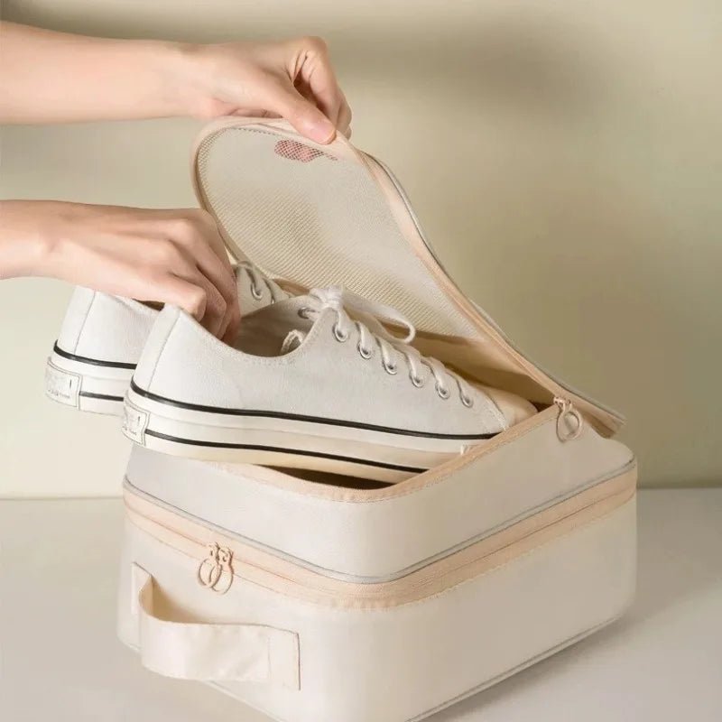 Shoe Bags USA Holds 3 Pairs of Shoes, Travel Essentials for Flying & Carry-On Luggage Accessories - Ammpoure