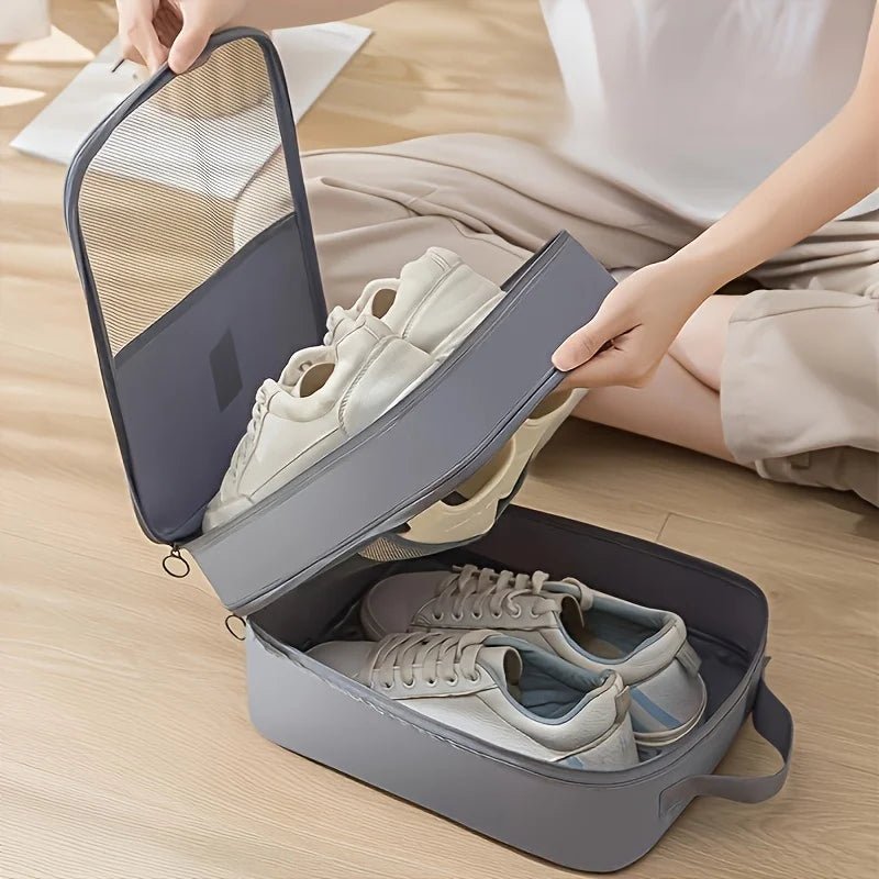 Shoe Bags USA Holds 3 Pairs of Shoes, Travel Essentials for Flying & Carry-On Luggage Accessories - Ammpoure