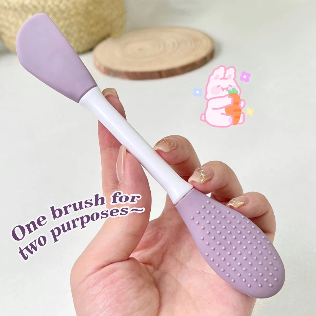 Silicone Facial Cleansing & Mask Brush 2 In1 Facial Skin Care Scrub Exfoliator Scrub Pore Blackhead Deep Cleaning Tools - Ammpoure