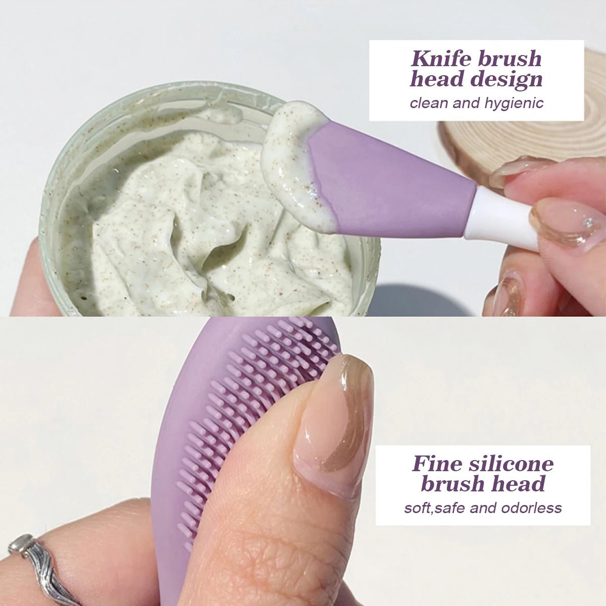 Silicone Facial Cleansing & Mask Brush 2 In1 Facial Skin Care Scrub Exfoliator Scrub Pore Blackhead Deep Cleaning Tools - Ammpoure