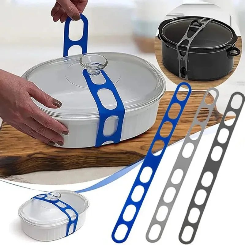 Silicone Lid Strap Reusable Universal Lid Fixing Belt Elastic Band Outdoor Camping Camping Cookware Camping Equipment - Ammpoure