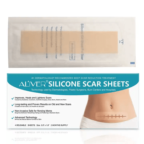 Silicone Scar Sheets, Professional for Scars Caused by C-Section, Surgery, Burn, Keloid, Acne, and More, Drug-Free, Soft Silicone Scar Strips, Scar Removal 5.9