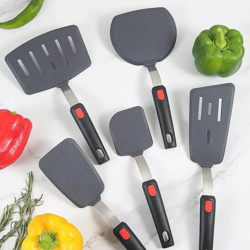 Silicone Spatula for Non Stick Pots High-temperature Resistant Household Stir Fry Spatula Spring Steel Kitchen Utensils - Ammpoure Wellbeing 🇬🇧
