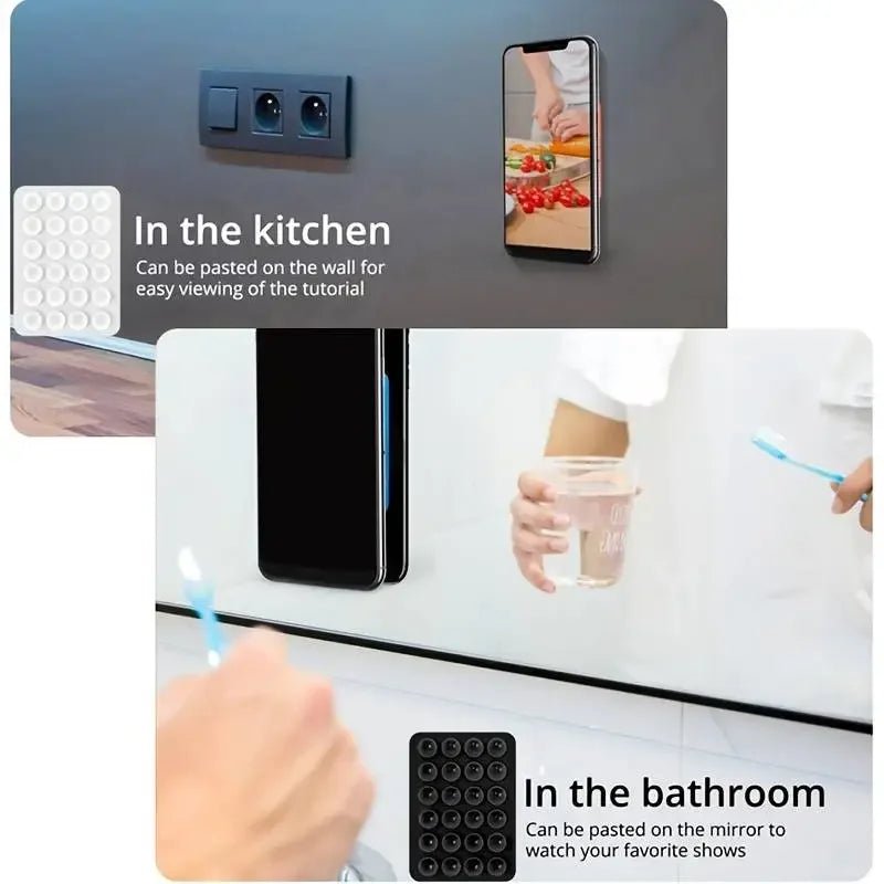 Silicone Suction Phone Holder Mat Multifunctional Suction Cup Wall Stand Square Anti - Slip Single - Sided Case Mount Back Sticker - Ammpoure