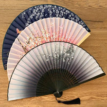 Load image into Gallery viewer, Silk Folding Fan Chinese Japanese Art Crafts Gift Home Decorations Dance Hand Fan Bamboo Room Decor Wood Fans ventilador - Ammpoure Wellbeing 🇬🇧
