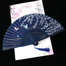 Load image into Gallery viewer, Silk Folding Fan Chinese Japanese Art Crafts Gift Home Decorations Dance Hand Fan Bamboo Room Decor Wood Fans ventilador - Ammpoure Wellbeing 🇬🇧
