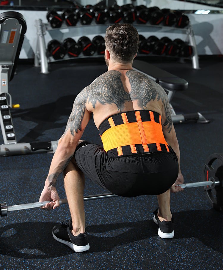 Sports Breathable Waist Belt Squat Strength Support Waist Training Fitness Weight Lifting Waist Posture Corrector - Ammpoure