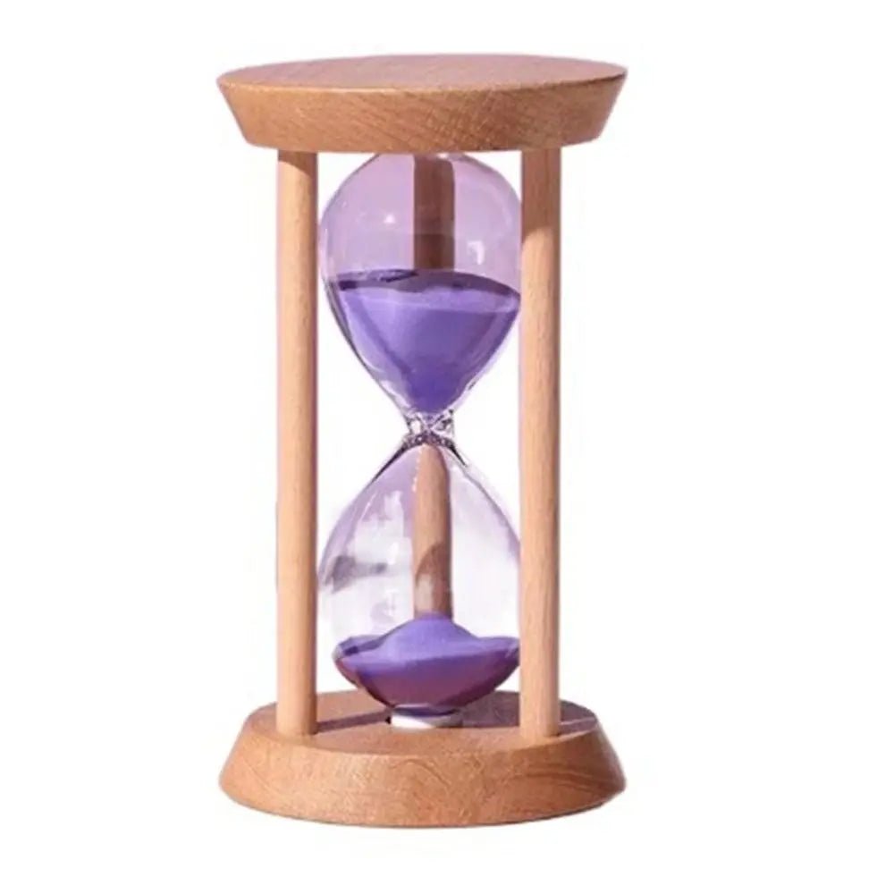 Stable Wooden Hourglass Timer USA 1/3/5-Minute Round Sand Timer, Non-Deform Wooden Desktop Decor in 5 Colors - Ammpoure