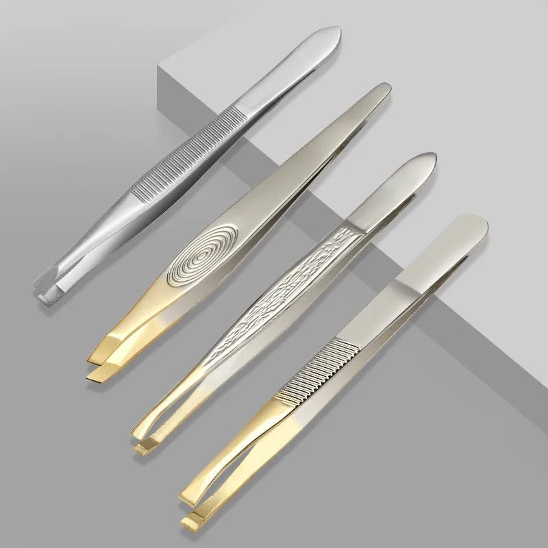 Stainless Steel Eyebrow Tweezer Canada Beauty Clip Slant Tip Flat Tip for Eyebrow Trimming Face Hair Removal Tool - Ammpoure