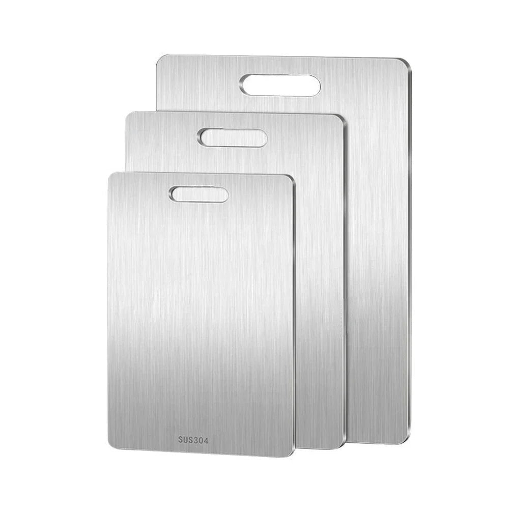 Stainless Steel Panel Chopping Board Kitchen Household Thickened Double Sided Cutting Board Block Kneading Dough Board - Ammpoure