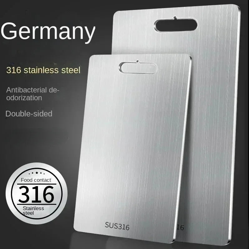 Stainless Steel Panel Chopping Board Kitchen Household Thickened Double Sided Cutting Board Block Kneading Dough Board - Ammpoure