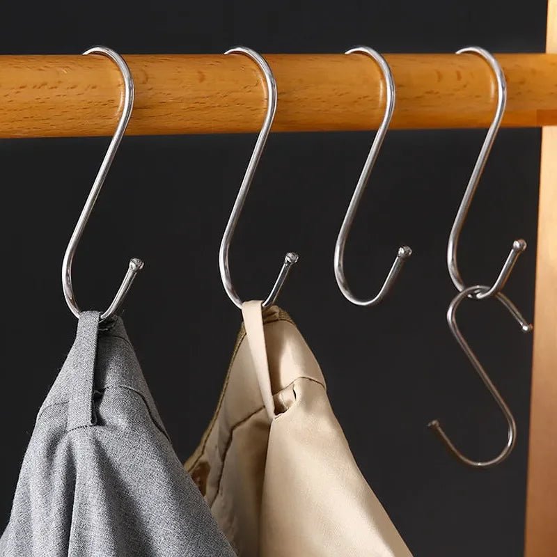 Stainless Steel S Hooks USA with Sharp Tip Utensil Meat Clothes Hanger Hooks for Butcher Shop Kitchen Baking Tools - Ammpoure