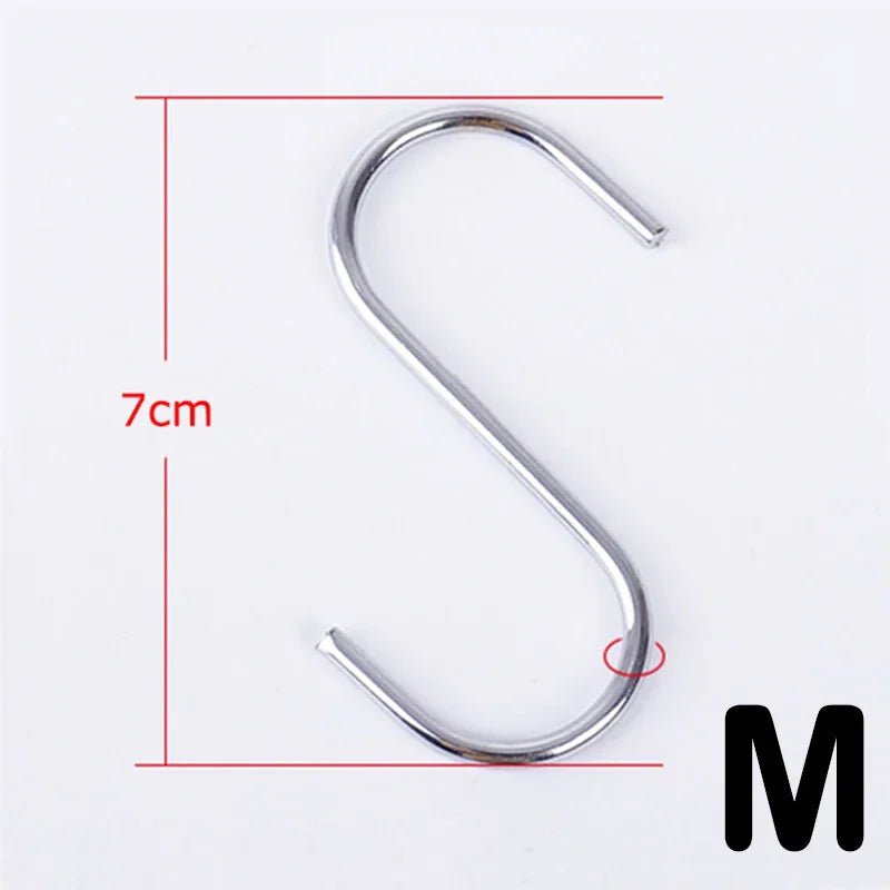 Stainless Steel S Hooks USA with Sharp Tip Utensil Meat Clothes Hanger Hooks for Butcher Shop Kitchen Baking Tools - Ammpoure