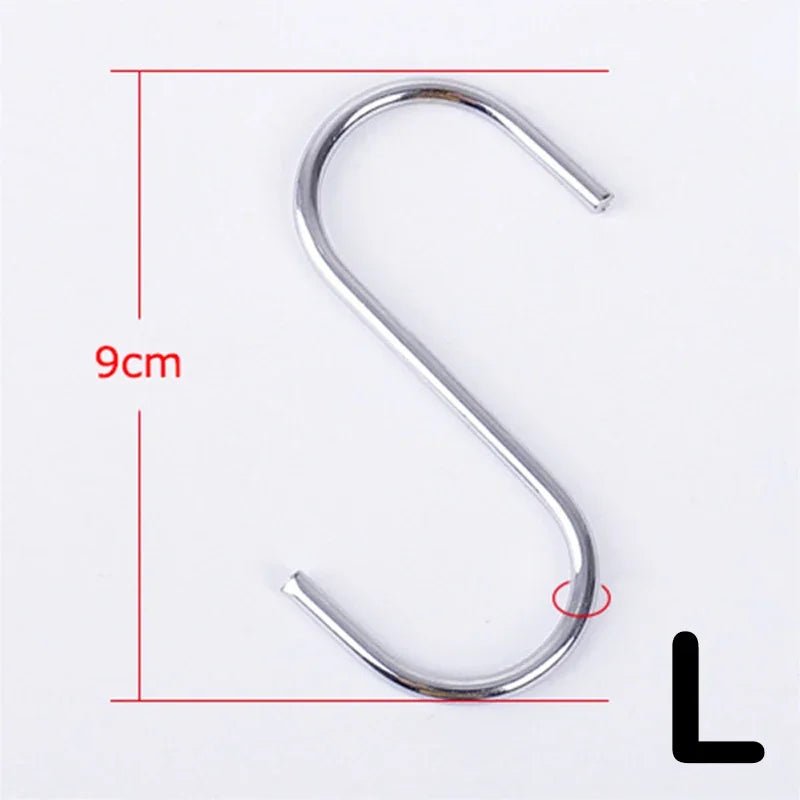 Stainless Steel S Hooks USA with Sharp Tip Utensil Meat Clothes Hanger Hooks for Butcher Shop Kitchen Baking Tools - Ammpoure