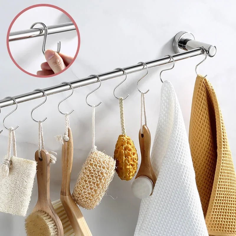 Stainless Steel S Hooks USA with Sharp Tip Utensil Meat Clothes Hanger Hooks for Butcher Shop Kitchen Baking Tools - Ammpoure