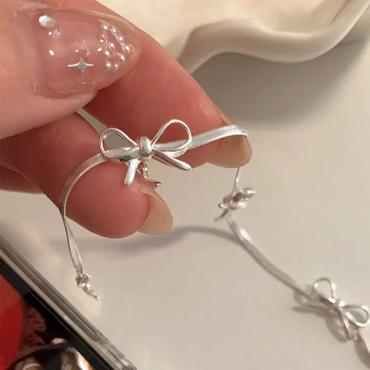 Sterling Silver Butterfly Bracelet USA for Girls Beaded String Design Insect Fashion Versatile Jewelry Gift Dropshipping - Ammpoure