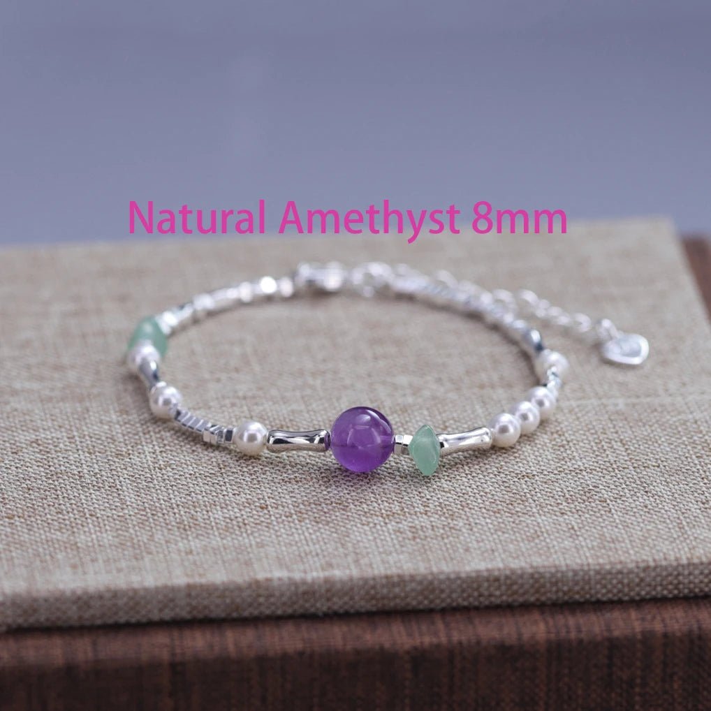 Sterling Silver Butterfly Bracelet USA for Girls Beaded String Design Insect Fashion Versatile Jewelry Gift Dropshipping - Ammpoure