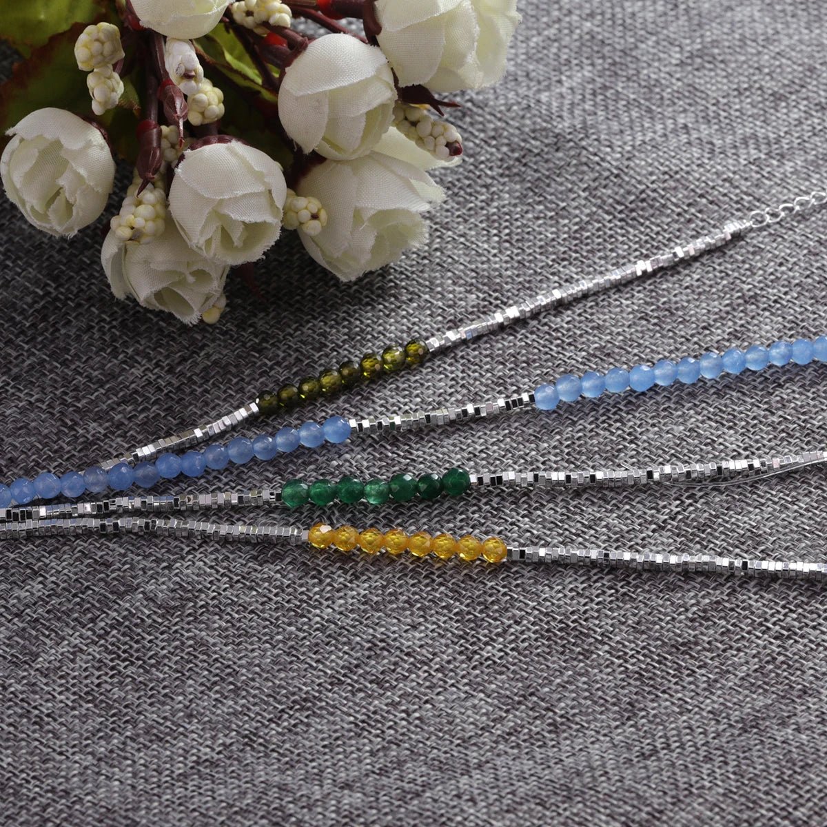 Sterling Silver Butterfly Bracelet USA for Girls Beaded String Design Insect Fashion Versatile Jewelry Gift Dropshipping - Ammpoure